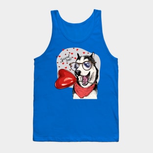 dog valentine spread love Tank Top